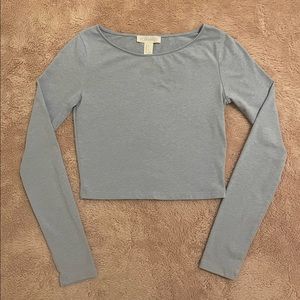 Light Blue Cropped Long Sleeve